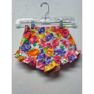 Girls Vintage Floral Ruffle Shorts Size Small 4 B.O.G. Basics 90s